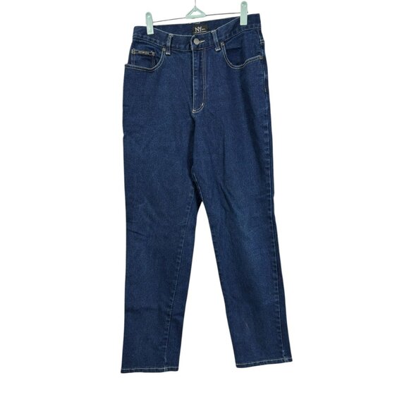 Vintage Y2K NY Jeans New York & Company Blue Straight Dark Wash High Rise 10 - Picture 1 of 7